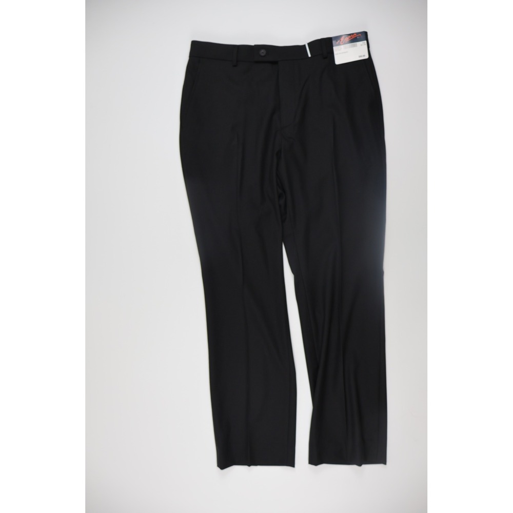 Egara Mens Suit Separate Pants Classic Fit Black Solid 34x30 NWT